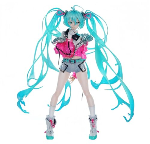 Jilijia Anime Miku Figur Statue Stehende Haltung Miku Actionfigur Modell Sammlungen Desktop Dekoration Xmas Geburtstag Geschenk für Anime Fans 24CM