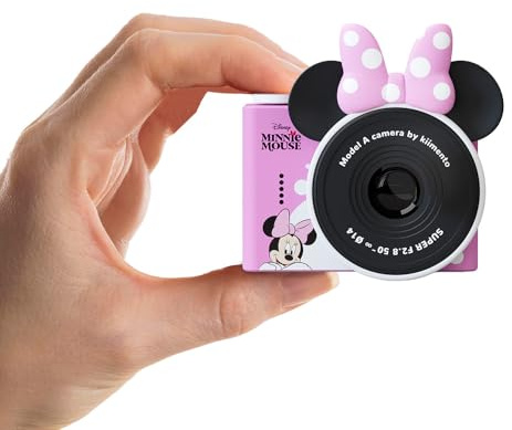 Minnie Mouse Official Licensed Kids Digital Camera & Video Camcorder with Handmade Strap, Selfie Dual Lens, 32GB SD Card, Gift for Girls Ages 3+ (Model A) by kiimento