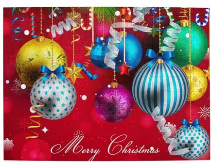 Weihnachtskugel-Puzzle für Erwachsene, 500 Teile – Holzpuzzle für Erwachsene und Senioren