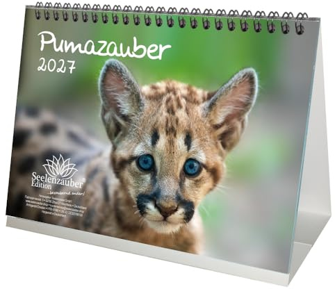 Pumazauber DIN A5 Tischkalender für 2027 Puma - Seelenzauber