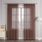 HongYa 1er-Pack Uni Gardine Transparenter Voile Schal Vorhang mit Kräuselband H/B 245/145 cm Braun