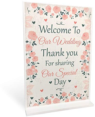 RED OCEAN Panneau et Plaque « Welcome to Our Wedding » - Décoration de Mariage