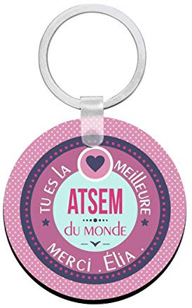 Cadeau atsem - Porte clés à personnaliser avec prénon