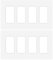 Decora - Placa de pared sin tornillos de 4 bandas, cubierta de placa de salida decorativa para interruptores de luz, reguladores, GFCI, receptáculo, certificación UL, color blanco (paquete de 2)