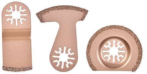Multifonction Saw Blades Accessoires Kit,Akozon 3 pièces lame de scie universelle en carbure à segments oscillants universels pour carrelage de mortier de coulis de béton