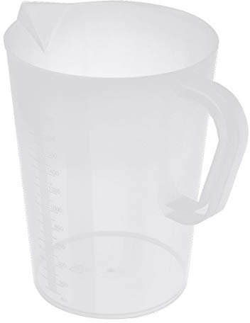 inhzoy Clear Plastic Measuring Jug 2 Litre/1 Litre BPA Free Measuring Cups for Kitchen Baking Laboratory Measurement Conversion Chart Clear C 2L Without Lid