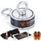 King Kong Magnetics Super Strong 1200 Lb Double Magnet Fishing Kit with Safety Gloves, 8mm Rope, Grappling Hook, Waterproof Bag, Thread Locker, Carabiners - Silver Round Neodymium Magnet