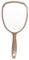PARSA BEAUTY Handspiegel oval 14,5 x 11,5 cm (Champagner) – Handspiegel mit Griff in ergonomischem Design – praktischer Hand Mirror – Rasierspiegel – Schminkspiegel für Haare Gesichtspflege