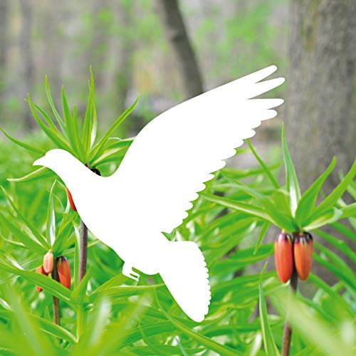 GreenIT Aufkleber 20cm weiss Taube Fenster Vogel Schutz Tattoo Warnvogel Deko Folie