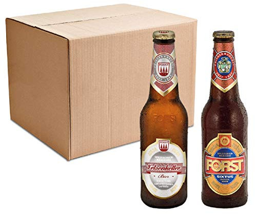 FORST Set 12 Bottiglie da 33 cl Degustazione Birra Forst Felsenkeller Sixtus Italiana Luppolo Malto Artigianale, Birra Forst 12 Bottiglie - 3,96 Litri
