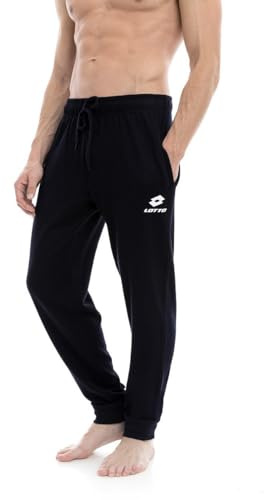 Lotto pantalone tuta uomo in felpa ESTIVA, offerta per 1-2 pezzi, pantaloni felpa uomo leggeri (1 PEZZO NERO, XL)