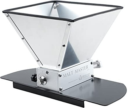 Brewland Grain Mill Brewing for Grain Malt Barley, Malt Mill for Homebrew Beer, Grain Crusher Grinder with 7.7LB Hopper 2 Stainless Steel Bearing Rollers and Steel Metal Base, Fit Electric Drill