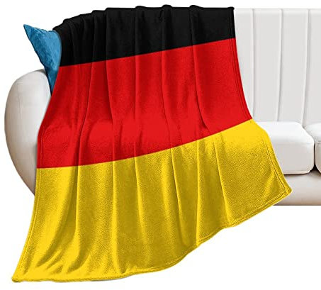 Higoss Decke mit Deutschland-Flagge, Überwurf mit Länderflagge, Plüsch, superweich, warm, Flanelldecke für Couch, Bett, Sofa, Stuhl, tolles Geschenk für Freunde, Männer, Frauen, 76,2 x 101,6 cm