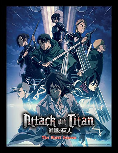Pyramid International Gerahmter Druck (Strike Team Design) – Attack on Titan, offizielles Lizenzprodukt