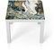 DEQORI Glastisch | weiß klein 55x55 cm | Motiv Flüssiger Marmoreffekt | ausgefallener Beistelltisch aus Glas | Hochglanz Couchtisch fürs Wohnzimmer | moderner Couch Tisch mit Design