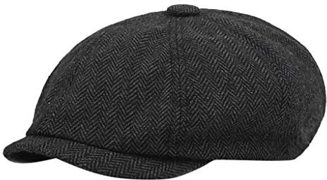 FGUUTYM Cap Gurt Men 's Cap Flat hat für Jungen Newsboy BlackHerringstone Baseball Mütze Schirmmütze Opa