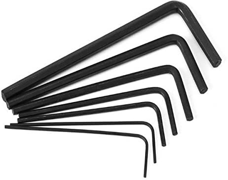 HIQIU Lot de 7 mini clés Allen hexagonales 0,7 mm-3 mm - En acier noir