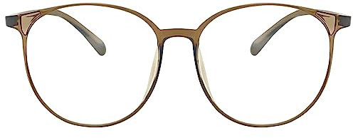 KAEOISFU Retro-Stil Übergroße Runde Lesebrille Herren Damen, Vintage Blaulichtfilter Computerlesegerät, Großem Rahmen Oval Blendfreie UV Presbyopie Brille