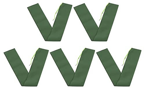 PATIKIL 4Ft Sand Taschen für Hochwasser 5 Pack Hochwasser Wasser Barriere Sandsäcke mit Verbindliche Elastikband Lang Leinwand Taschen für Tür Fenster Überflutung Kontrolle Grün
