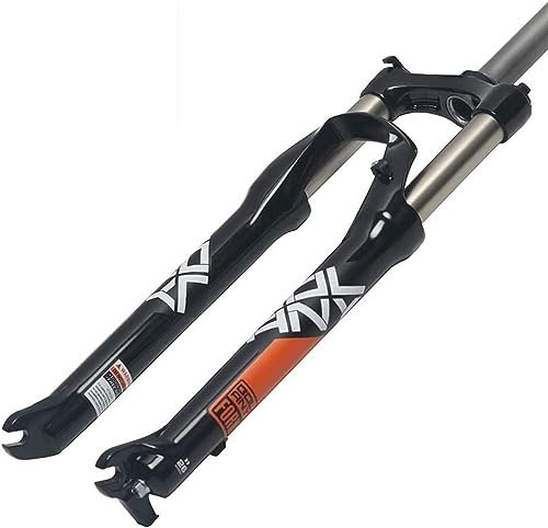 MTB Air Suspension Fork Bike Front Fork 24 Inch Alloy MTB Mechanical Shock Absorber Shoulder Control Disc Brake 100mm Travel 2380g Black White (Color : C, Size : 24inch)
