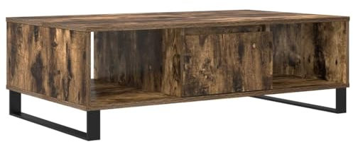 vidaXL Couchtisch, Sofatisch für Wohnzimmer, Wohnzimmertisch mit viel Stauraum, Beistelltisch Kaffeetisch Wohnzimmermöbel, Räuchereiche Holzwerkstoff