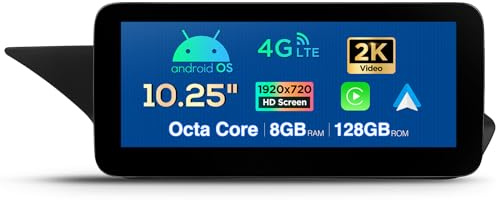 XTRONS 10,25'' Android 14 Autoradio Octa Core 8+128 Integriertes 4G LTE CarAutoPlay Android Auto DSP WiFi GPS optional DAB+ OBD2 DVR für Mercedes Benz E-Klasse W212/S212 NTG 5.1/5.2 Linkslenker