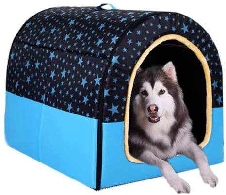 qing yun Großes Hundehaus, Hundehütte, luxuriös, warmes Hundekissen, XL, XXL, für den Innenbereich, großes Hundebett, Katzenhöhle, Iglu, für drinnen und draußen, waschbar (3XL, 105 x 80 x 78 cm, A)