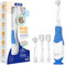 Seago Elektrische Zahnbürste Kinder Baby Zahnbürste ab 0 1 2 3 Jahr, mit LED Licht, Runder Weich Ersatzbürsten, Elektrische Zahnbürste Baby,2 Minuten Smart Timer, Wasserdicht IPX7,SG513(Dunkel Blau)
