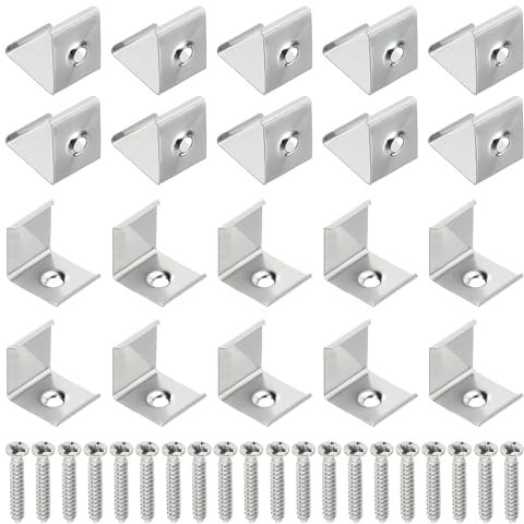 PATIKIL Clip per Strisce LED, 30pz Staffe Montaggio Acciaio Inossidabile Supporto Morsetto a Clip Fissaggio per 16mmx16mm Illuminazione a Strisce LED con Canale Alluminio a Forma di V