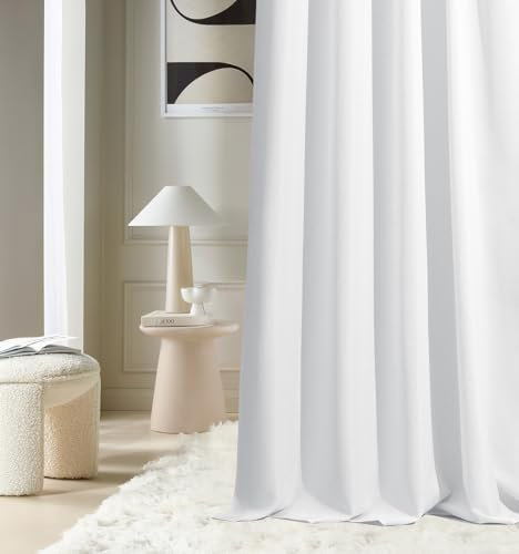 ROOM99 Vorhang mit Kräuselband Aura 180 x 260 cm Breite x Höhe Schiebegardinen Modern Curtain Wohnzimmer Schlafzimmer Weiß, 1 Stück