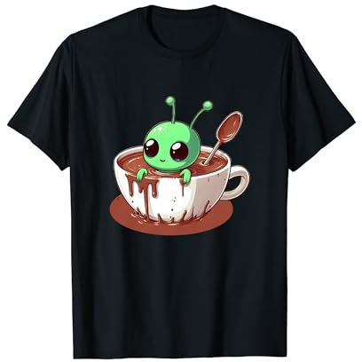 Alien nageant dans une tasse de chocolat chaud T-Shirt
