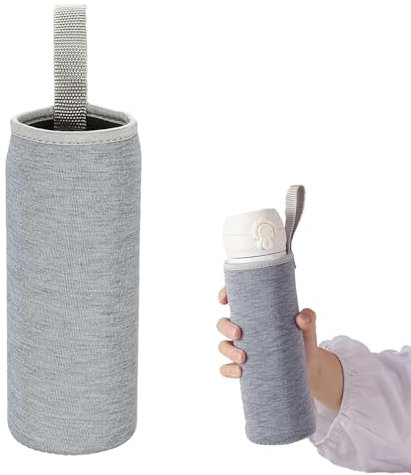 WsKingWA Neoprene Water Bottle Sleeve Carrier Pouch for Outdoor Hiking Travel Drink Carrying (550ml) (Grey)