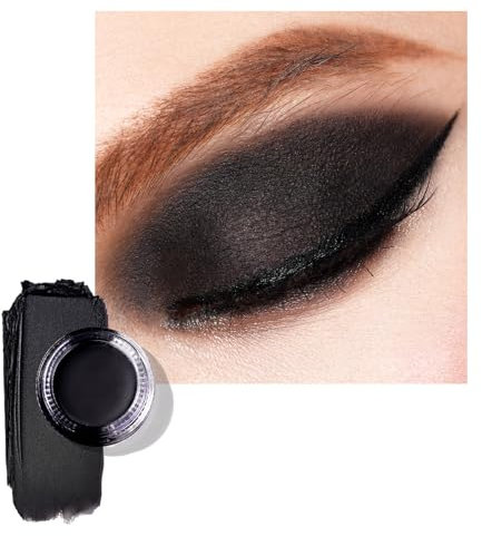 Oulac Matte Lidschatten Schwarz | Hochpigmentierter Eyeliner Feine Textur | Wasserfest & Langlebig | Verblendbar & Faltenfreies Smoky Augen-Makeup | Vegan | 06g (CM01) Noir