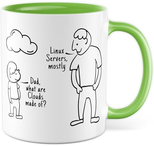 Tasse Informatiker, Geschenk Dad what are Clouds made of?, Kaffeetasse Programmierer Tech-Witz IT-Ler Vater Vatertag Bürogeschenk Softwareentwickler Nerd Kaffee-Becher