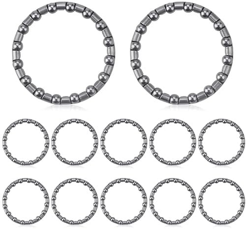 Bamyli 12 Stück Kugelring Steuersatz Kugellager Fahrrad Fahrradteile Steuersatz Kugelring Spacer 1 1/8 Zoll Kugelring Vorderrad Käfigkugellager 37mm für Steuersatz Fahrrad Steuerlager