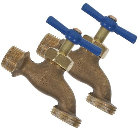 BEBEMOKO 2pièces Robinet De Jardin Décoratif Avec Connecteur Pour Tuyau Vanne Arrêt Murale Pour Extérieur Filetage Laiton Installation Facile