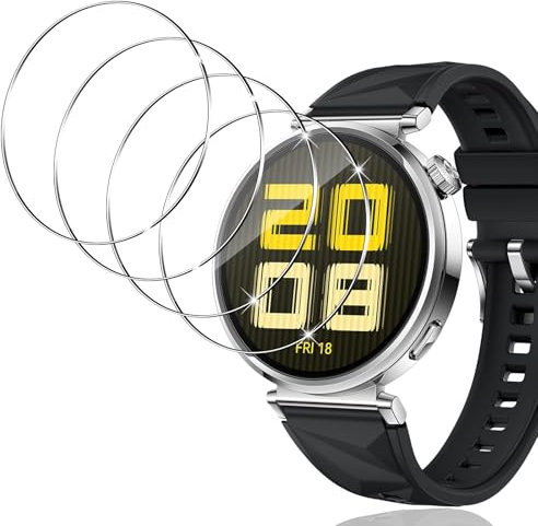 Yenwen Protector de Pantalla para Huawei Watch GT 5 (41MM), 4 Piezas Dureza 9H Película Vidrio Templado, Anti-arañazos Cristal Templado para Huawei Watch GT5 41MM
