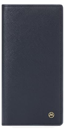 PORRASSO Portefeuille Homme Porte-Monnaie avec Protection RFID Porte-Cartes de Crédit PU Long Portefeuille avec 5 Emplacements pour Cartes Bleu