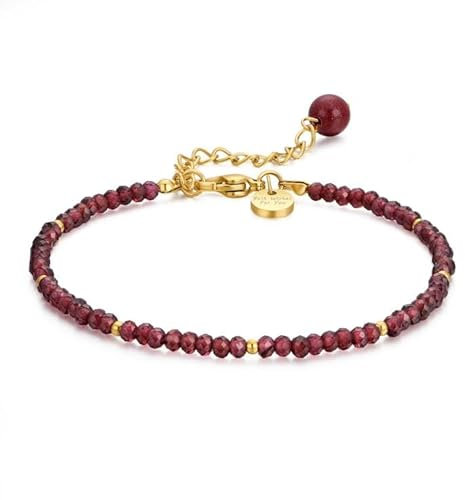 vissen Verstellbar Lila Granat Armband Damen Vergoldete Cinnabar Personalisiertes Vintage Naturstein Armband Damen Modeschmuck