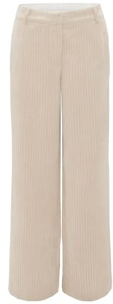 OPUS Damen City Pants | Wide Leg Pants Marnia aus weichem Cord Macadamia, 42