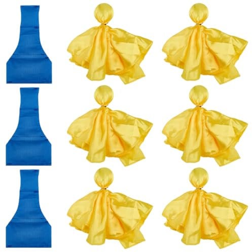 OLYCRAFT 6Pcs Football Penalty Flags with 2pcs Throw Down Long Neck Bean Bags Yellow Penalty Flag Referee Flag Tossing Flags Sports Flag Set for Rugby Referee Football Games Party Accessory