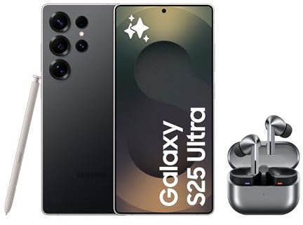 SAMSUNG Galaxy S25 Ultra 256GB Titanio Negro + Galaxy Buds3 Pro - Móvil con IA, Galaxy AI, Dual SIM con Auriculares inalámbricos