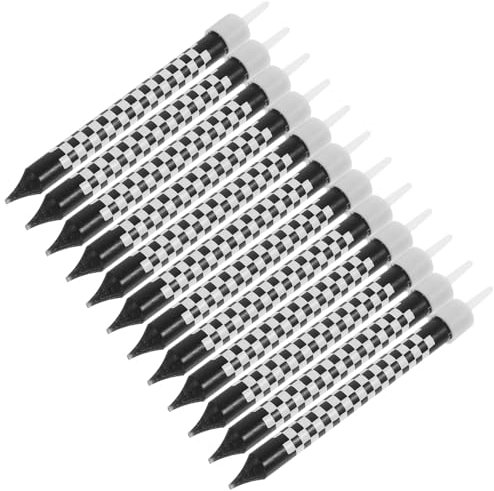 VINTORKY 12Pcs Karierte Kerze Zifferer Kuchen Top Dekorationen Grad Happy Themed Kuchen Dekorieren Teelicht Grußlichter Nummer Geburtstag Für Aufkleber Blast Paraffin