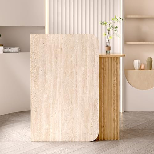 Empfangstheke Rezeption Rezeptionstheke Empfangstresen Mit Computertisch Aus Holz Rezeptionstresen Modern Büromöbel Thekentisch for Supermärkte Convenience Stores Und Hotels(Stone grain light,60x95x45