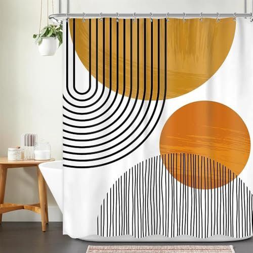 PEKMAR tenda doccia tenda doccia decorativa geometrica, 15SH, 70x90in, 180x230cm