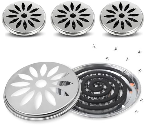 4pcs Porte Spirale Anti Moustique, Spirale Anti Moustique Exterior, Rond Support Spirale Anti Moustique pour Extérieur Maison, Jardin, Camping, Les Voyages