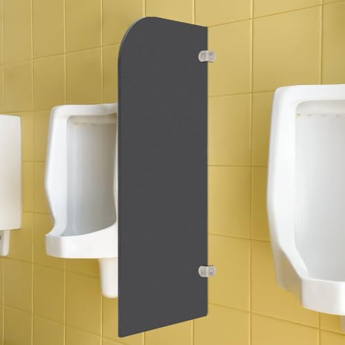 Urinal Trennwand Toilettenabtrennung, 40x90cm, WC Trennwand, Wandmontage Männer Urinal Trennwand, Generisch Toiletten Trennwand, schwarz (Runder Winkel)
