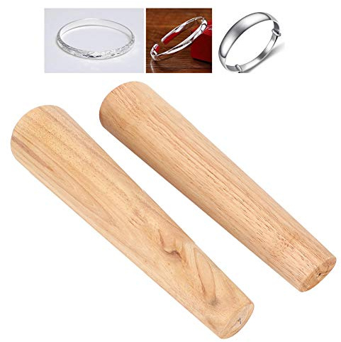 Saluaqui Strumenti per la Creazione di Braccialette di Mandrino in Bracciale - 2pcs Rotondo a Forma Ovale per Gioielli in Legno - Strumenti di Avvolgimento del Filo di Precisione Mandrel Bracciale
