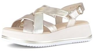 Gabor Damen Plateausandalen, Frauen Sandalen,beige,Lack,braun,klassisch,f,Komfort-Mehrweite,modisch,Soft-Move,Puder/Perla/Platino,38 EU / 5 UK