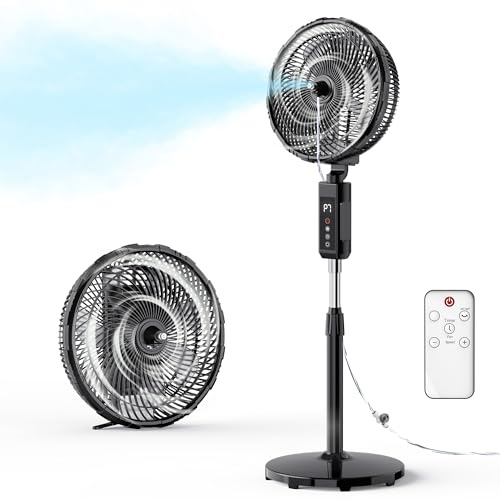 JINLICTE Ventilateur brumisateur portable 20 000 mAh 30,5 cm pour extérieur